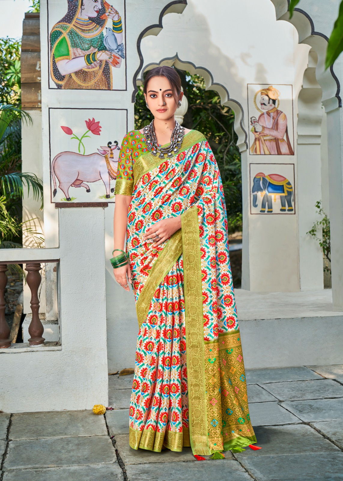 Vintage By Shvetambar V.s-01 To 09 Printed Sarees Catalog